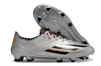 Men's Adidas F50 Adizero FG Football Boots - Silver/Black/Orange
