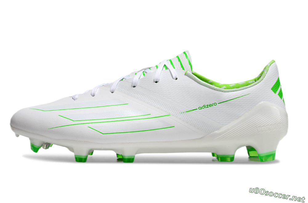 Men's Adidas F50 Adizero FG Football Boots - White/Green 0