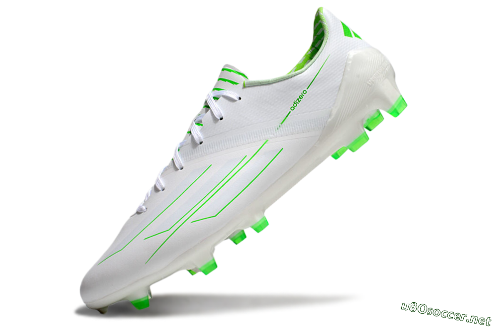 Men's Adidas F50 Adizero FG Football Boots - White/Green 5