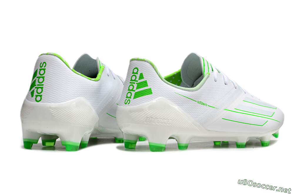 Men's Adidas F50 Adizero FG Football Boots - White/Green 6