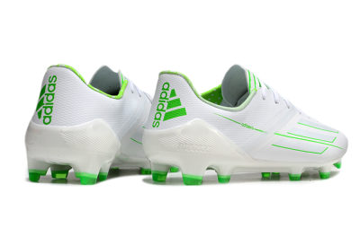 Men's Adidas F50 Adizero FG Football Boots - White/Green