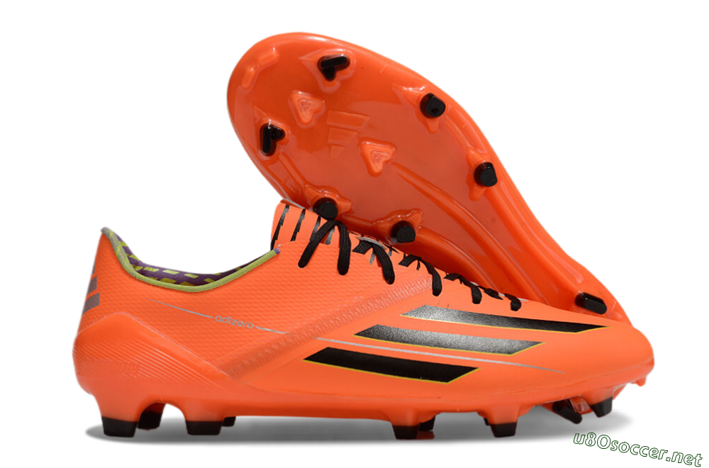 Men's Adidas F50 Adizero FG Football Boots - Red/Black/Yellow 2