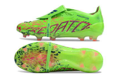 Unisex Adidas Predator Elite Foldover Tongue FG Football Boots - Yellow/Blue/Purple