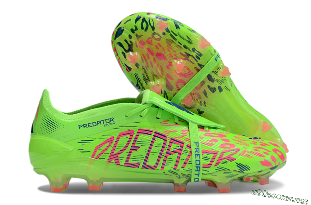 Unisex Adidas Predator Elite Foldover Tongue FG Football Boots - Yellow/Blue/Purple 2