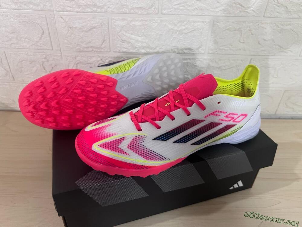 Men's Adidas F50 Elite TF Football Shoes - White/Red/Yellow
