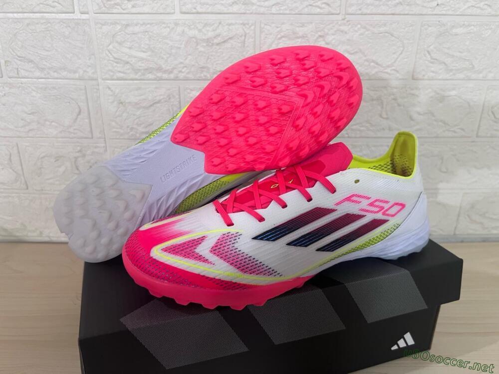 Men's Adidas F50 Elite TF Football Shoes - White/Red/Yellow