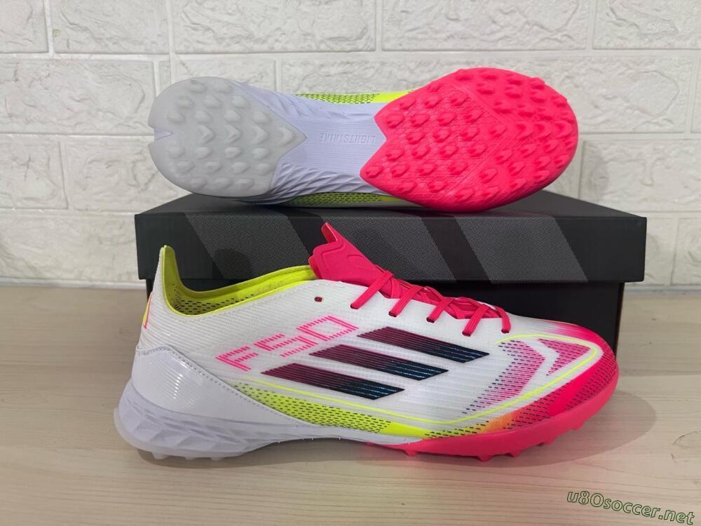 Men's Adidas F50 Elite TF Football Shoes - White/Red/Yellow