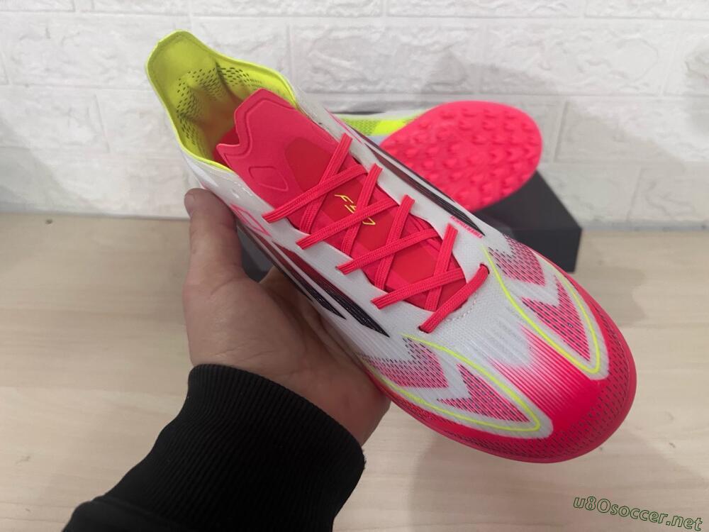 Men's Adidas F50 Elite TF Football Shoes - White/Red/Yellow