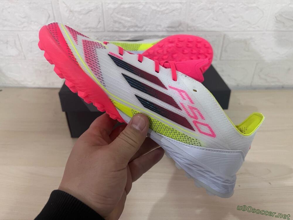 Men's Adidas F50 Elite TF Football Shoes - White/Red/Yellow