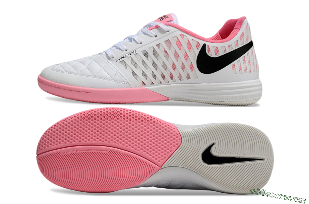 Unisex Nike Lunar Gato 2 IC Football Shoes - White/Pink/Black 1