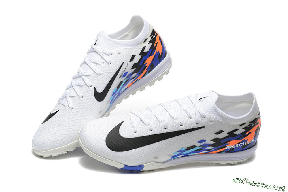 Men's Nike Air Zoom Mercurial Vapor 16 Elite TF Football Shoes - White/Blue/Black 6