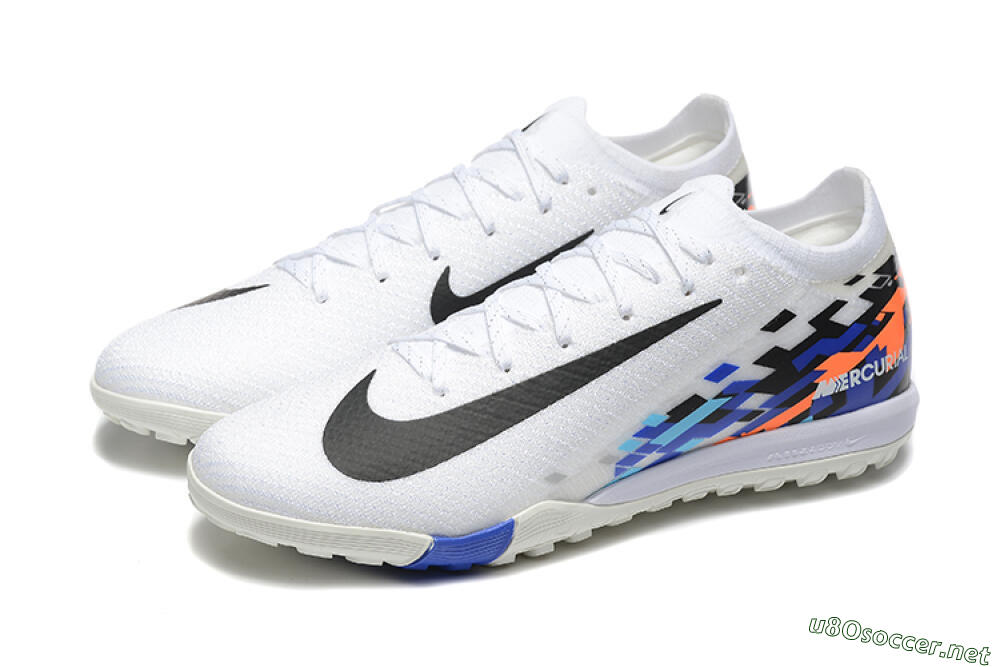 Men's Nike Air Zoom Mercurial Vapor 16 Elite TF Football Shoes - White/Blue/Black 5