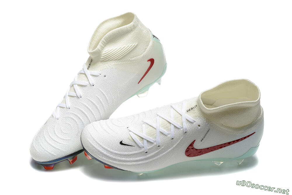 Men's Nike Phantom Luna Elite NU FG Football Boots - White/Red/Jade 6