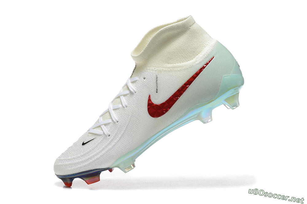 Men's Nike Phantom Luna Elite NU FG Football Boots - White/Red/Jade 8