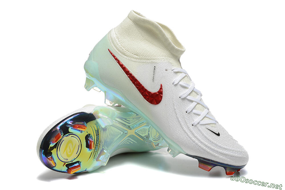 Men's Nike Phantom Luna Elite NU FG Football Boots - White/Red/Jade 4