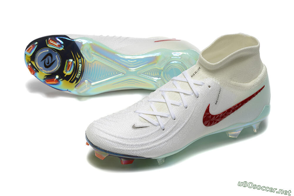 Men's Nike Phantom Luna Elite NU FG Football Boots - White/Red/Jade 3