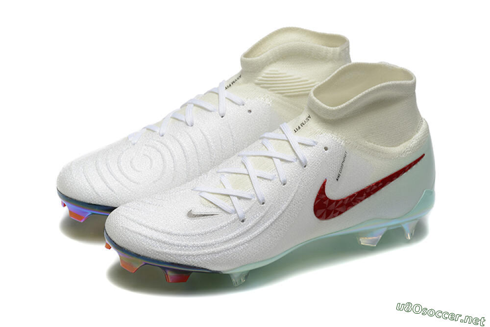 Men's Nike Phantom Luna Elite NU FG Football Boots - White/Red/Jade 5