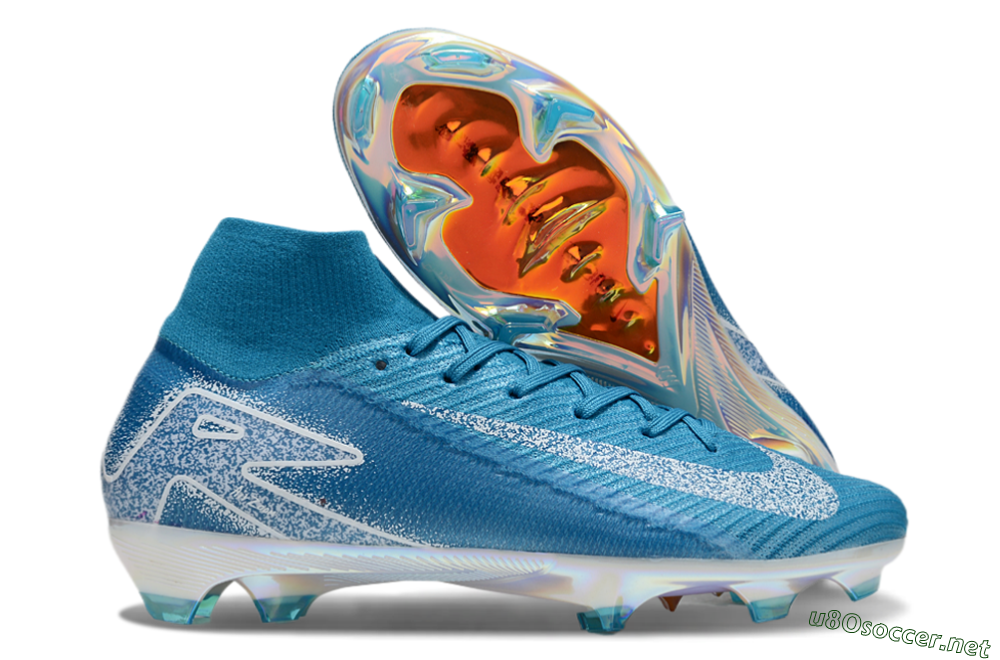 Unisex Nike Air Zoom Mercurial Superfly 10 Elite FG Football Boots - Blue/White/Gold 2