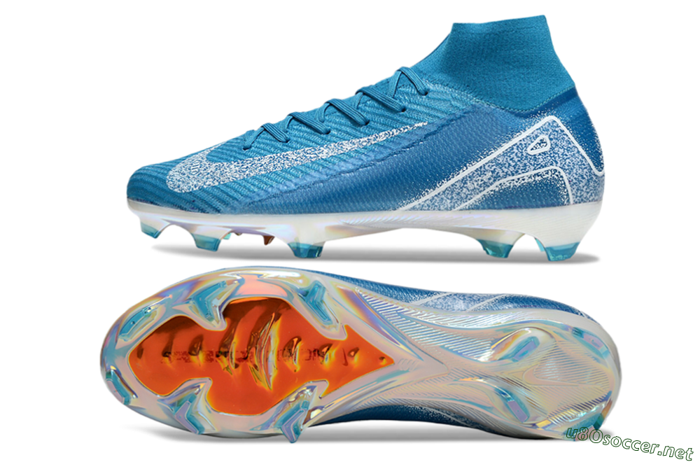 Unisex Nike Air Zoom Mercurial Superfly 10 Elite FG Football Boots - Blue/White/Gold 1