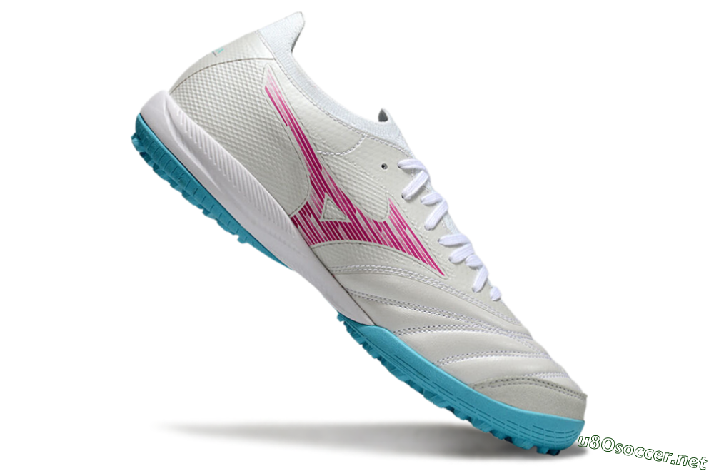 Men's Mizuno Morelia Neo Sala M8 TF Football Shoes - Beige/Pink/Grey 4