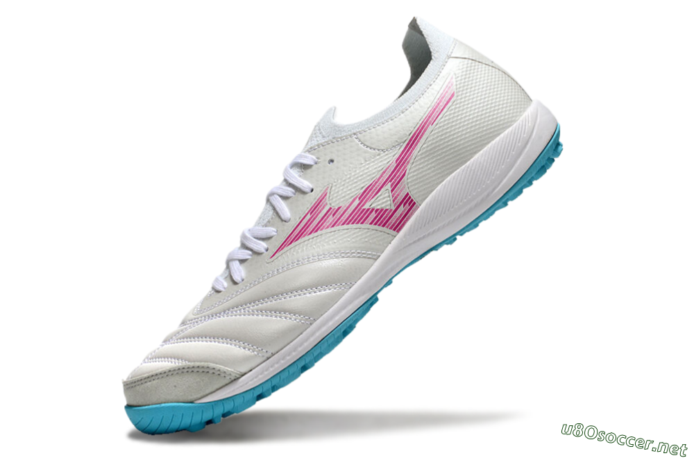 Men's Mizuno Morelia Neo Sala M8 TF Football Shoes - Beige/Pink/Grey 5