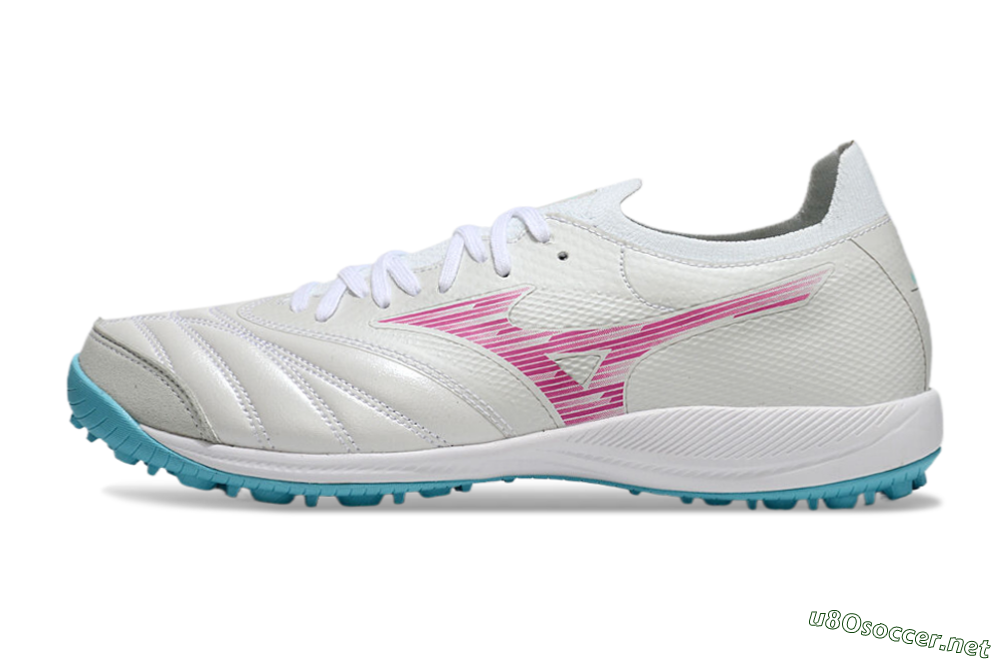 Men's Mizuno Morelia Neo Sala M8 TF Football Shoes - Beige/Pink/Grey 0