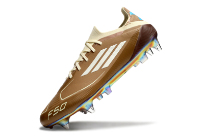 Men's Messi x Adidas F50 Elite Benito SG Football Boots - Brown/White/Blue