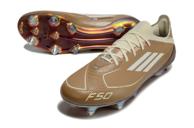 Men's Messi x Adidas F50 Elite Benito SG Football Boots - Brown/White/Blue
