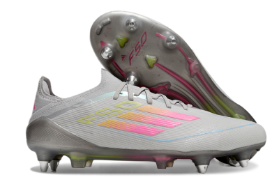 Men's Adidas F50 Elite SG Football Boots - Grey/Pink/Yellow