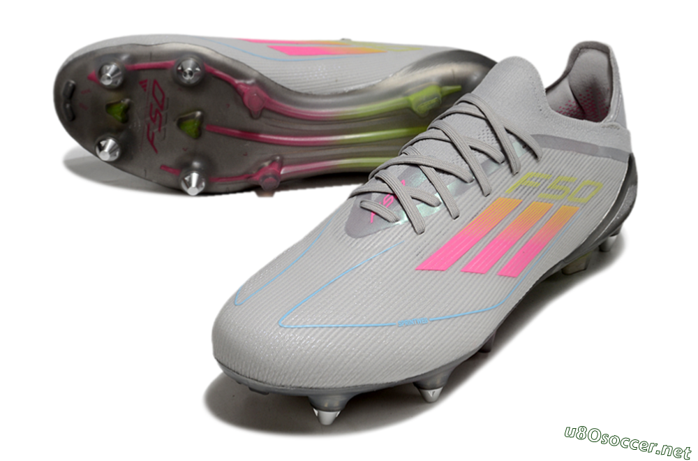 Men's Adidas F50 Elite SG Football Boots - Grey/Pink/Yellow 1