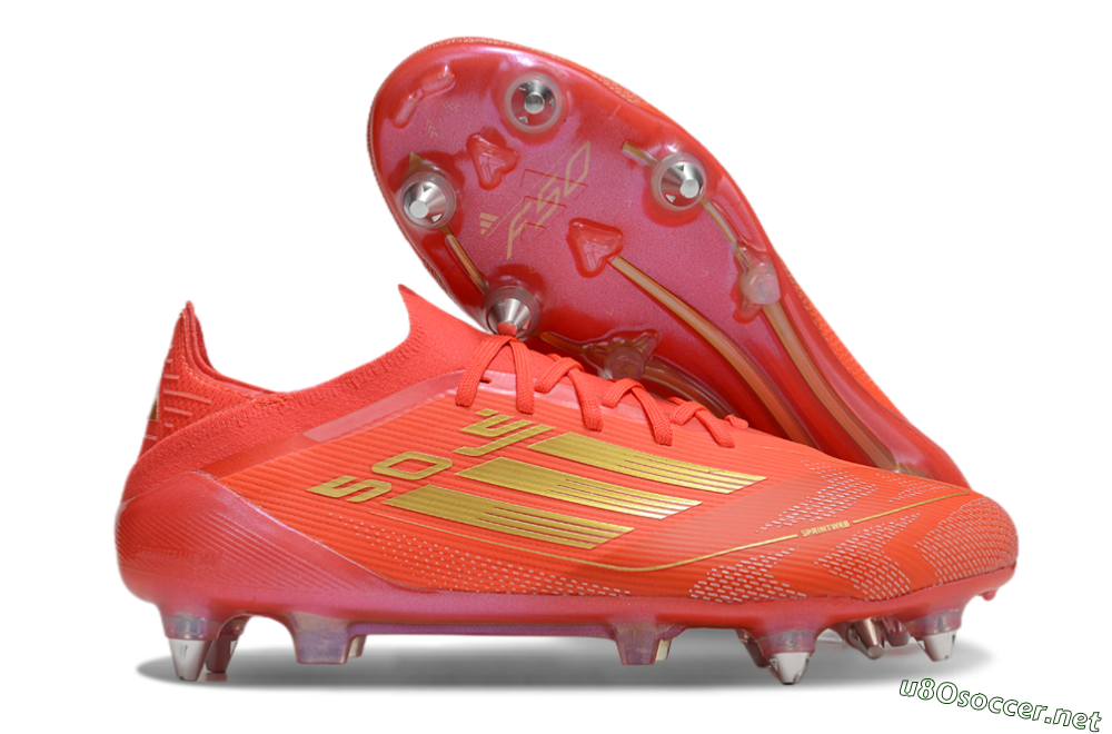Men's Adidas F50 Elite SG Football Boots - Red/Gold 2