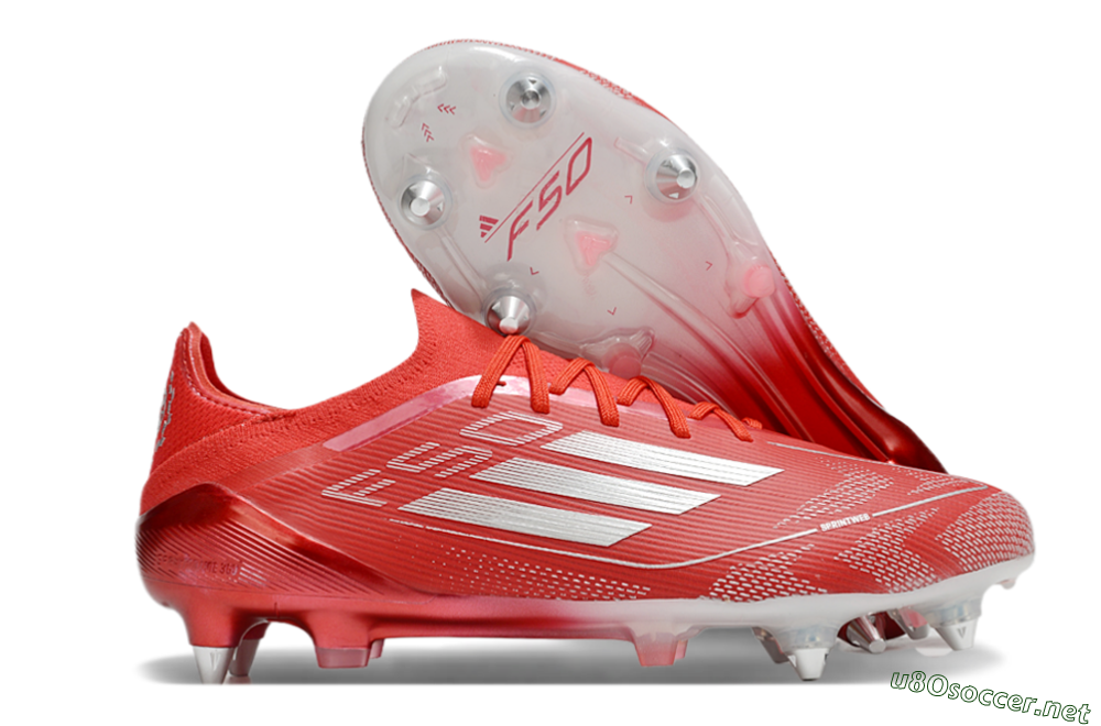 Men's Adidas F50 Elite SG Football Boots - Red/Silver 2