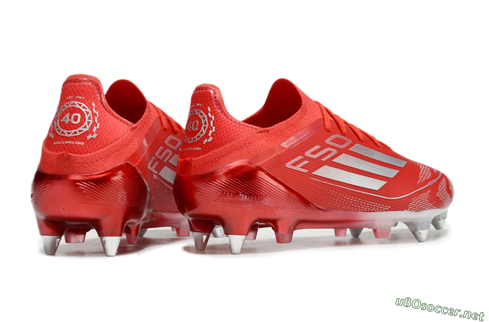 Men's Adidas F50 Elite SG Football Boots - Red/Silver 6