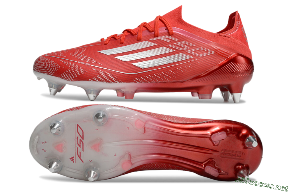 Men's Adidas F50 Elite SG Football Boots - Red/Silver 1