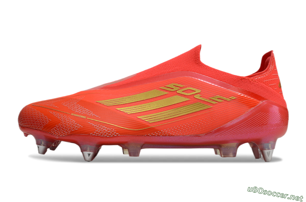 Men's Adidas F50 Elite Laceless SG Football Boots - Red/Gold 0