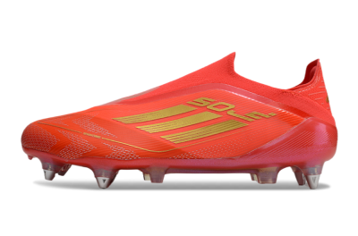 Men's Adidas F50 Elite Laceless SG Football Boots - Red/Gold
