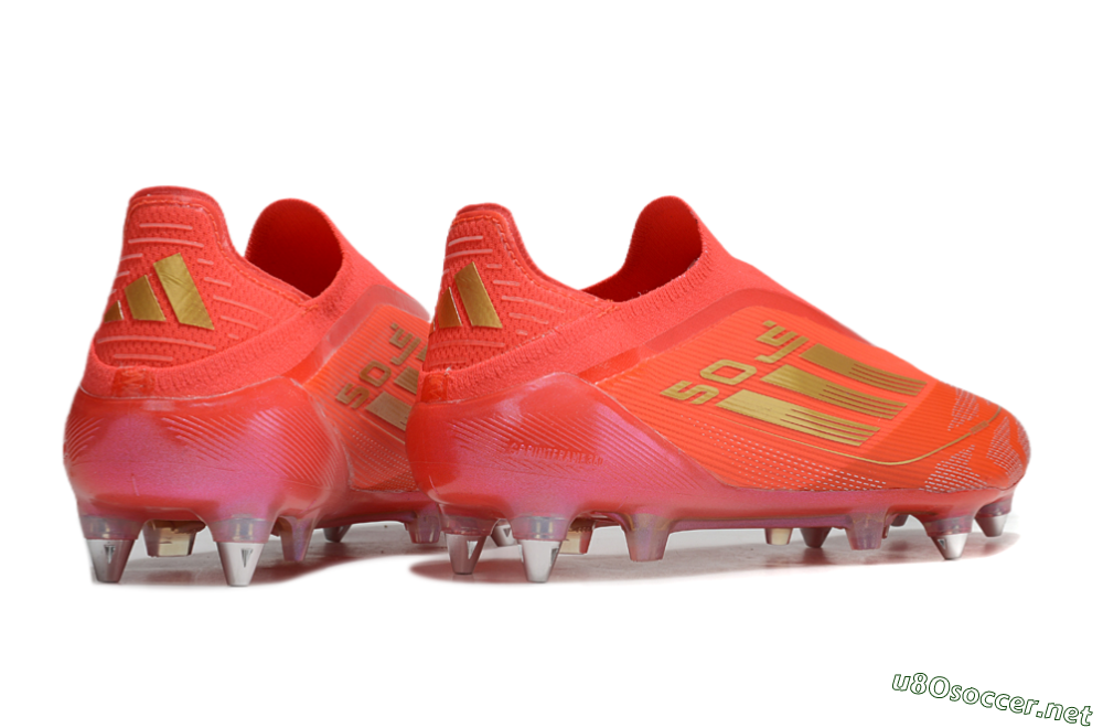 Men's Adidas F50 Elite Laceless SG Football Boots - Red/Gold 6