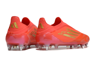 Men's Adidas F50 Elite Laceless SG Football Boots - Red/Gold
