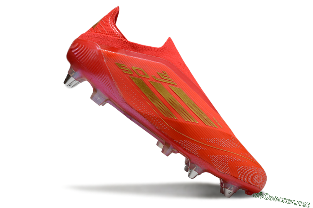 Men's Adidas F50 Elite Laceless SG Football Boots - Red/Gold 4