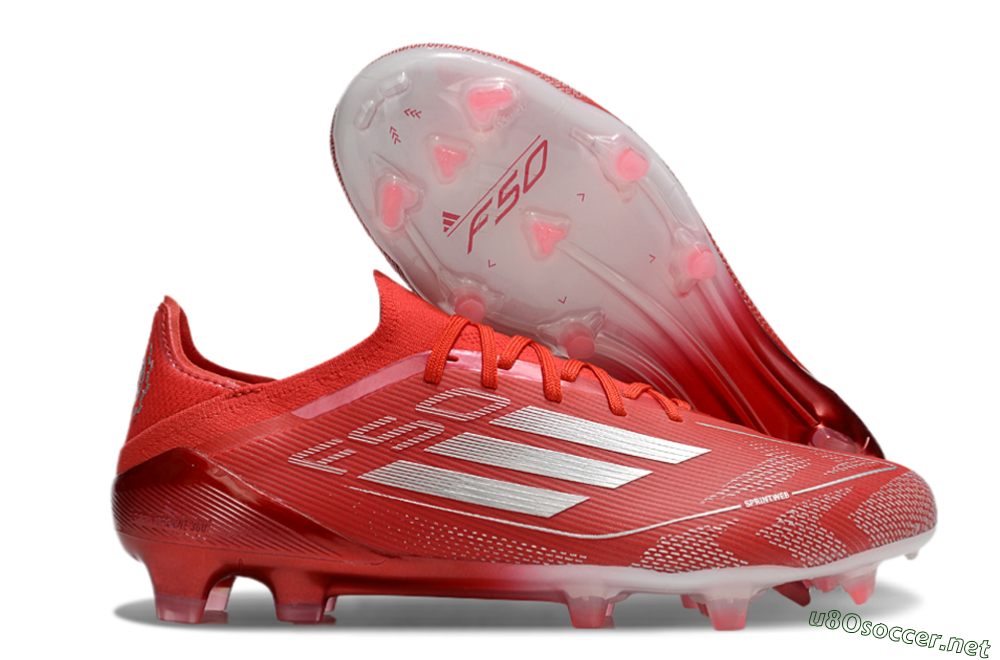 Men's Adidas F50 Elite FG Football Boots - Red/Silver 2