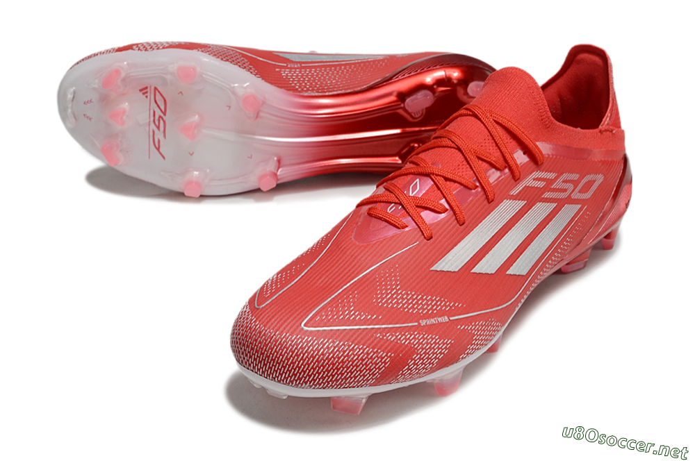 Men's Adidas F50 Elite FG Football Boots - Red/Silver 3