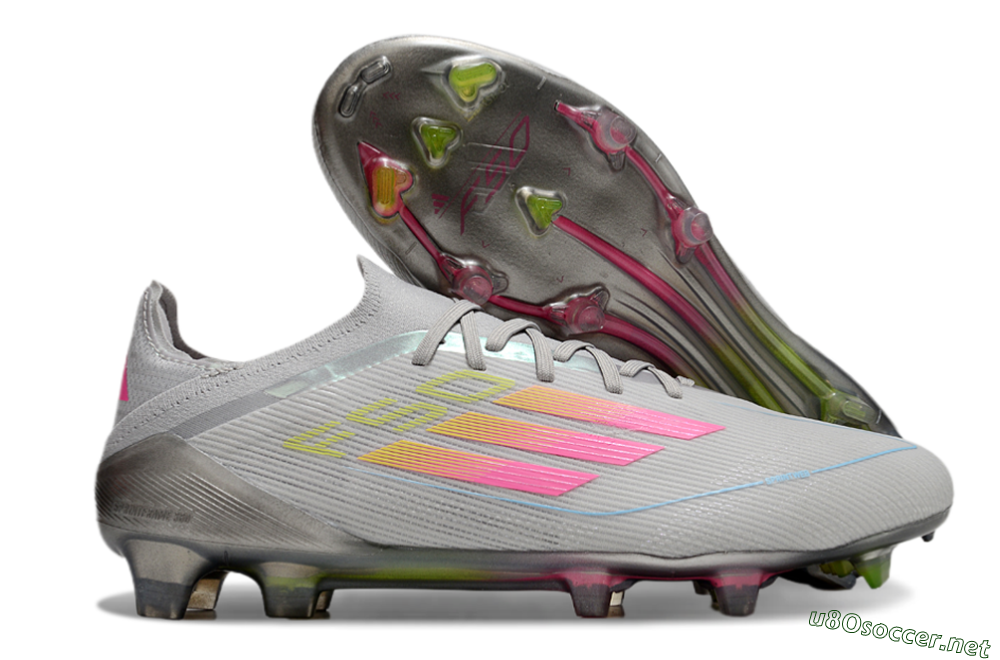 Men's Adidas F50 Elite FG Football Boots - Grey/Pink/Yellow 2