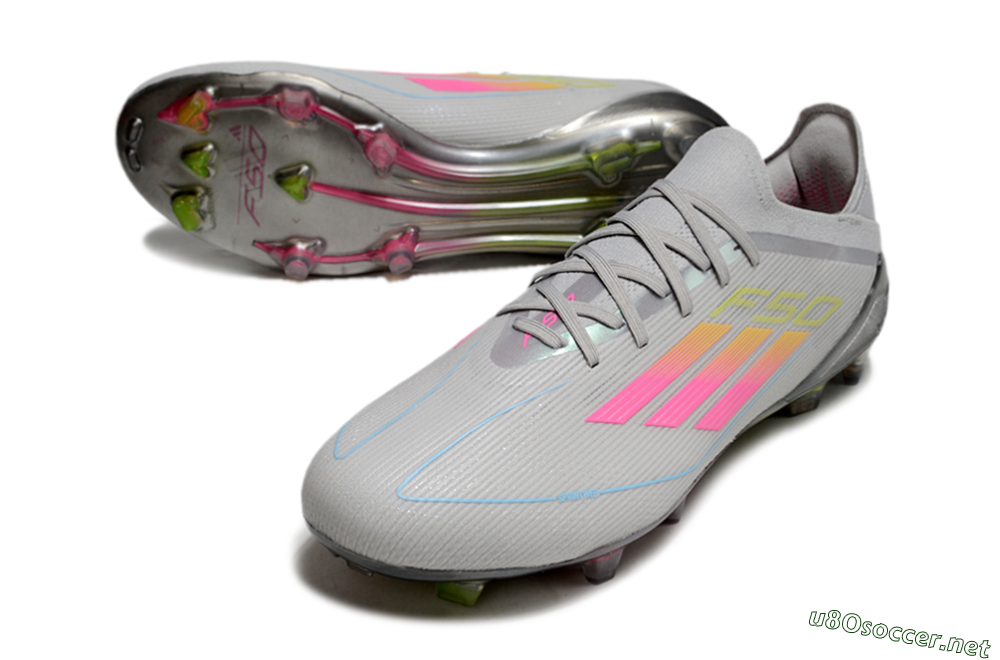 Men's Adidas F50 Elite FG Football Boots - Grey/Pink/Yellow 3