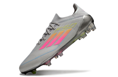 Men's Adidas F50 Elite FG Football Boots - Grey/Pink/Yellow