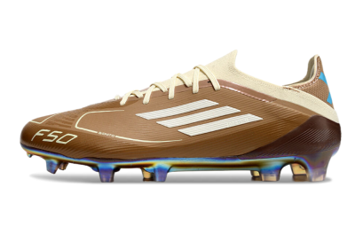 Men's Messi x Adidas F50 Elite Benito FG Football Boots - Brown/White/Blue