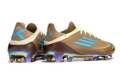 Men's Messi x Adidas F50 Elite Benito FG Football Boots - Brown/White/Blue