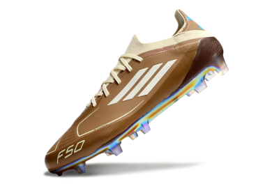 Men's Messi x Adidas F50 Elite Benito FG Football Boots - Brown/White/Blue