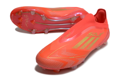 Men's Adidas F50 Elite Laceless FG Football Boots - Red/Gold