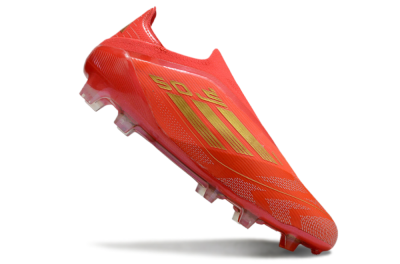 Men's Adidas F50 Elite Laceless FG Football Boots - Red/Gold
