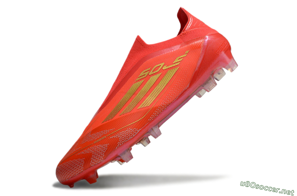 Men's Adidas F50 Elite Laceless FG Football Boots - Red/Gold 5